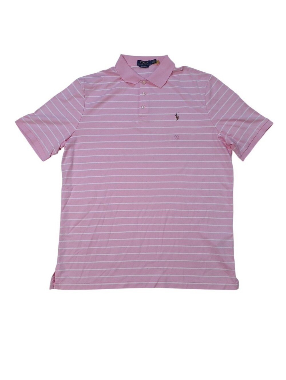 NWOT Polo Ralph Lauren Men's Pink Stirped Polo Shirt XL